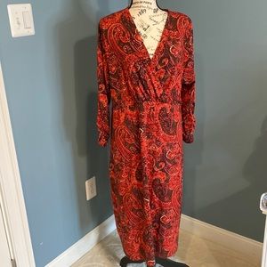 J Jill wrap top midi dress XL VGC, super soft, easy care, flattering fit